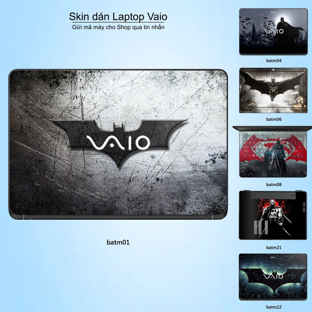 Skin dán Laptop Sony Vaio in hình Người dơi (inbox mã máy cho Shop)