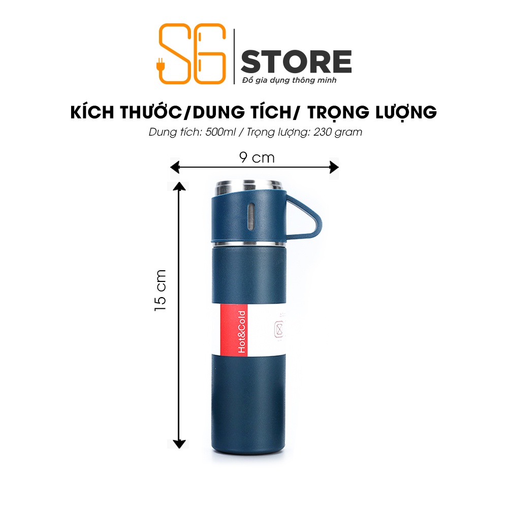 Bình giữ nhiệt 500ml S6 đẹp có khắc tên lõi INOX 304 cao cấp giữ nhiệt tới 8 tiếng chống tràn có cốc uống