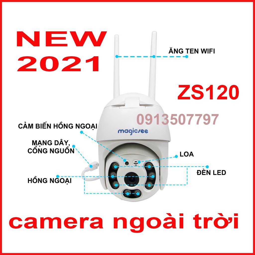 Camera IP Wifi Giám Sát Ngoài Trời Magicsee ZS120 Xoay 360 độ - Độ Phân Giải Full HD1080 - Chống nước IP68 | BigBuy360 - bigbuy360.vn