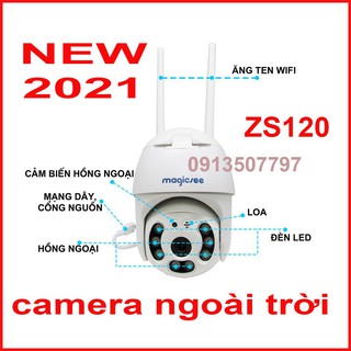 Mua Camera IP Wifi Giám Sát Ngoài Trời Magicsee ZS120 Xoay 360 độ - Độ Phân Giải Full HD1080 - Chống nước IP68