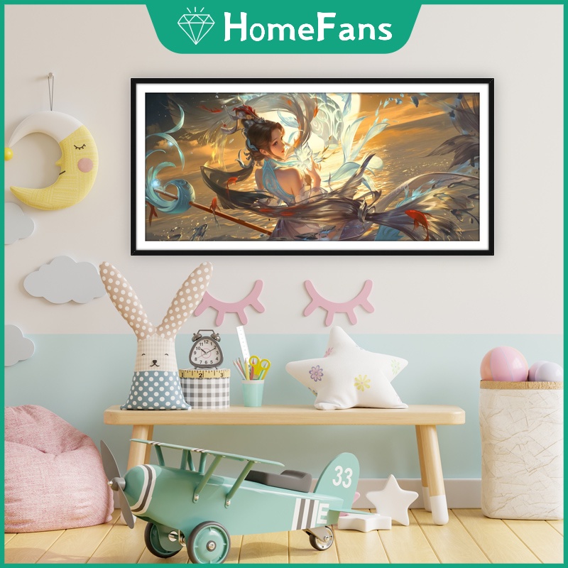 Bộ Tranh Đính Đá 5D Tự Làm Hình Game Honor of Kings 30x60cm Trang Trí Phòng Ngủ Cho Bé