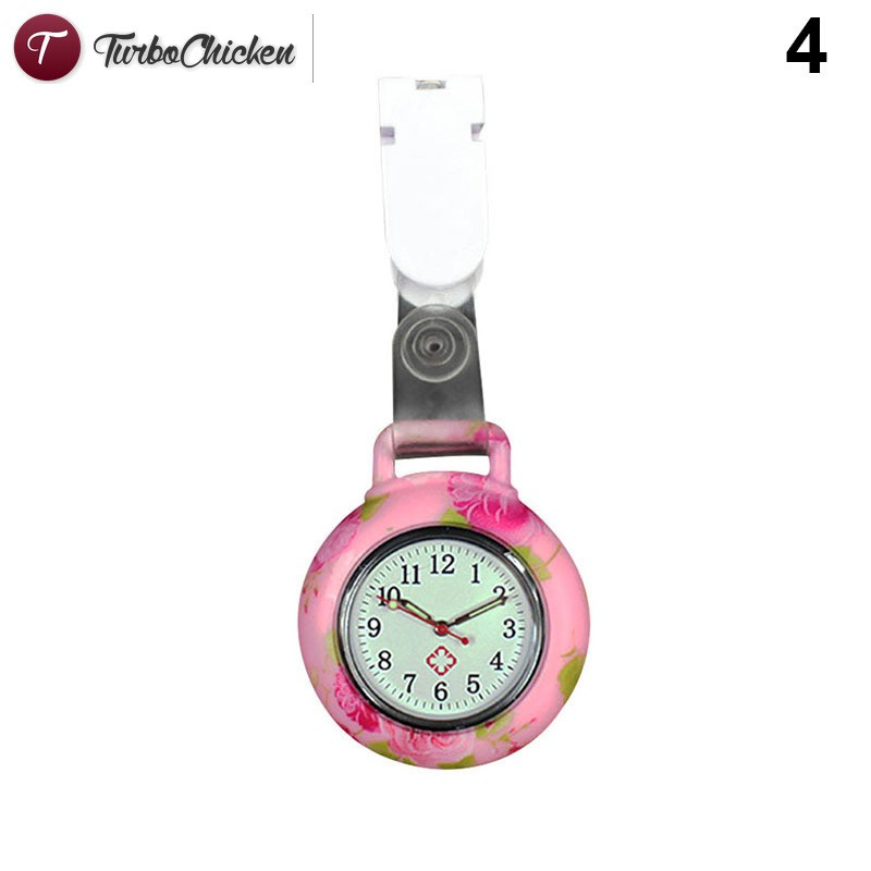 #Đồng hồ đeo tay# Nurses Doctor Quartz Fob Watch Silicone Case Band Pocket Watch