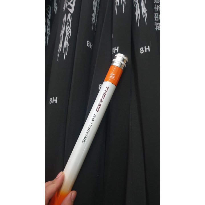 Cần câu tay Bạch Thiên Kim 8H, Cần câu đơn câu đài, carbon, tặng kèm ngọn phụ, có lóng 1,2,3 thay thế