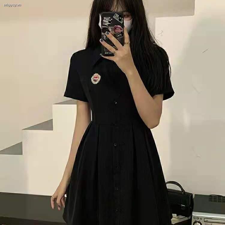 Đầm Cổ Polo Tay Ngắn Màu Đen Xếp Ly Thời Trang Mùa Hè Dành Cho Nữ 2021 15 Ngày | BigBuy360 - bigbuy360.vn