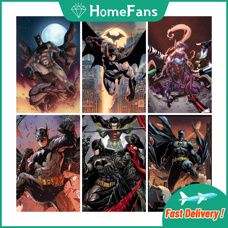 Bộ Tranh Đính Đá 5D Tự Làm 40x50cm Hình Người Dơi Trang Trí Nhà Cửa