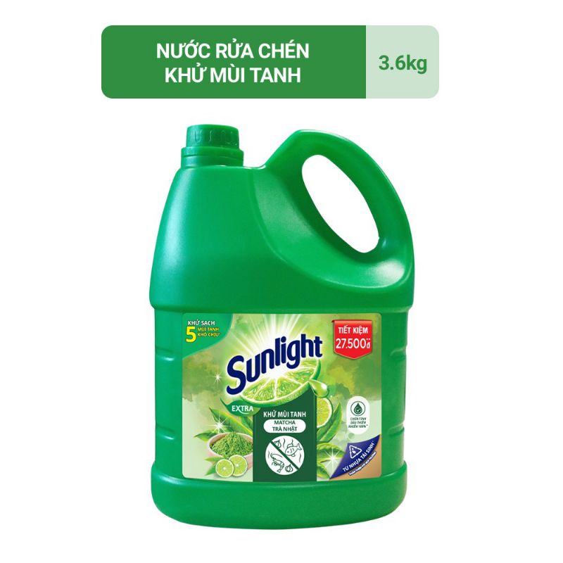 NƯỚC RỬA CHÉN SUNLIGHT TRÀ XANH CAN 3.8KG