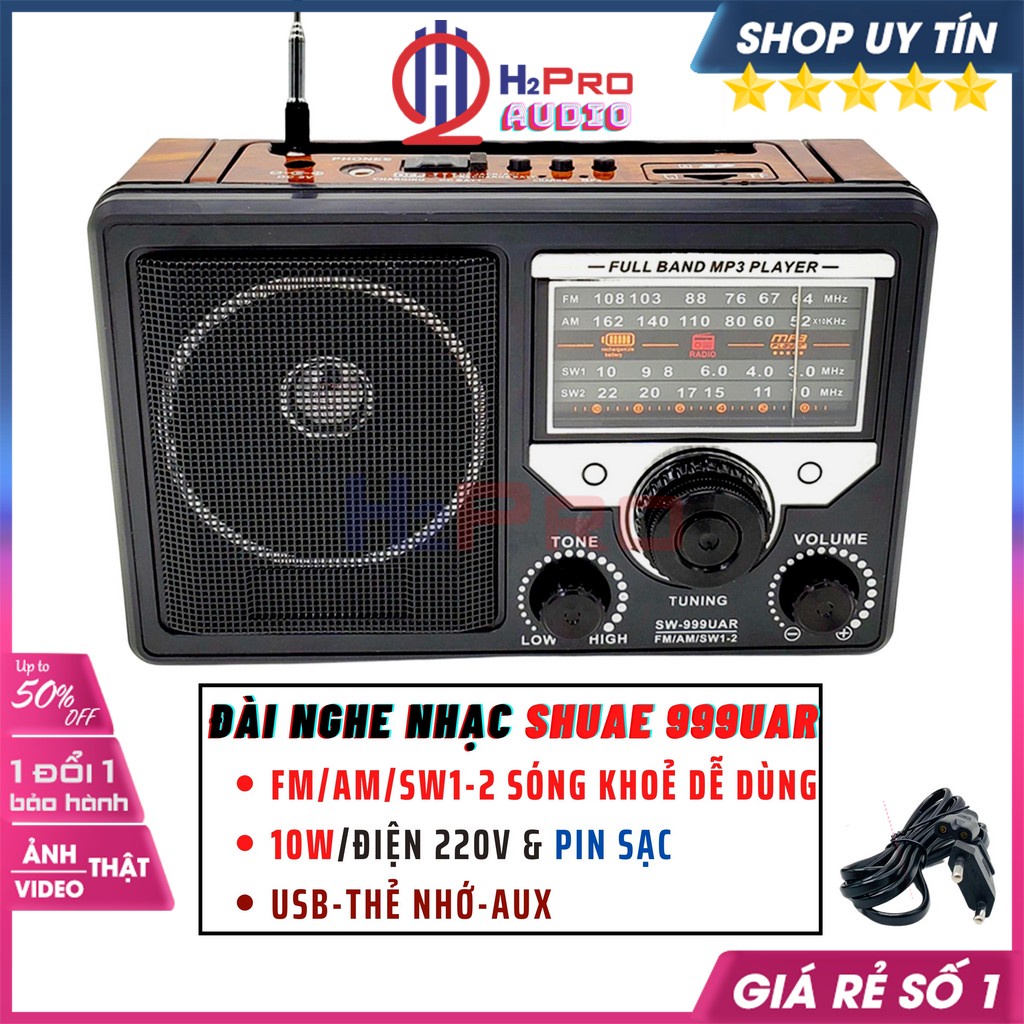 Đài Radio Cho Người Già DAICAT DC-9999BT Bluetooth, Đài Fm-Am-Sw Sóng Khỏe Nghe Nhạc Usb-Thẻ Nhớ Có Pin Sạc-H2Pro Audio
