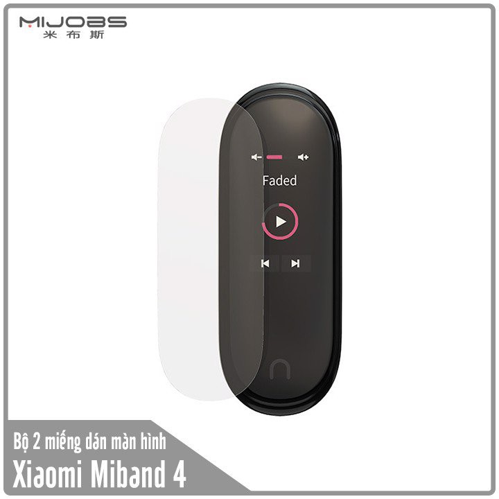 Bộ Cáp sạc + 02 miếng dán màn hình Xiaomi Miband 2 - 3 - 4 - 5 Mijobs trong suốt