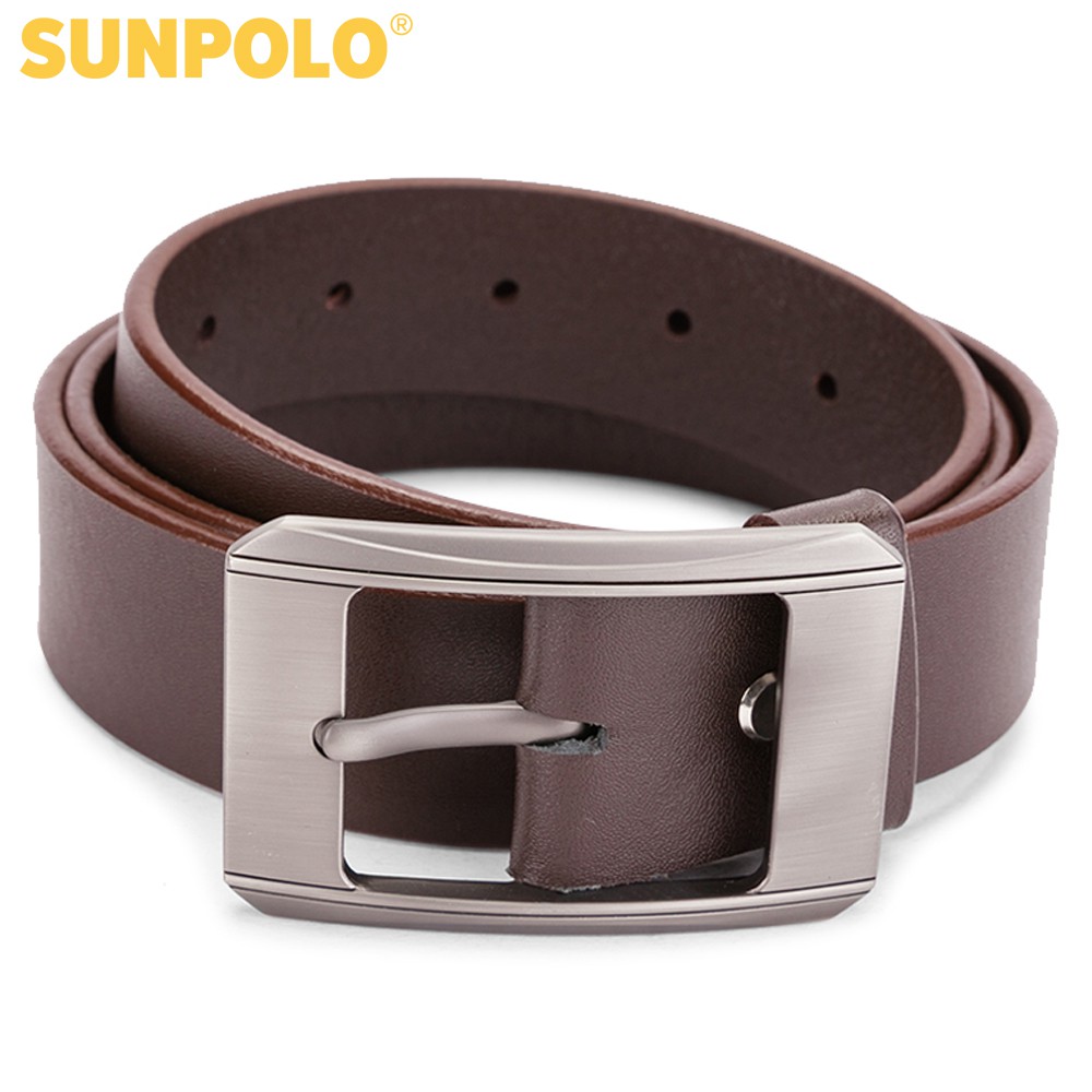 Dây nịt nam da bò SUNPOLO Đen Nâu - BS01DN