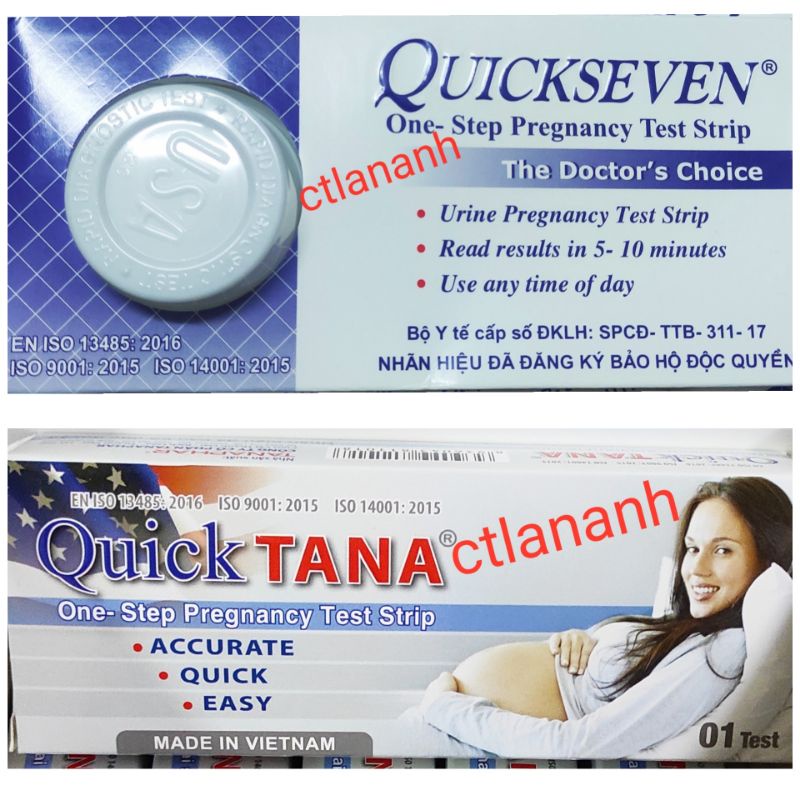 [Che tên sản phẩm] Que thử thai Quickseven, Quicktana 1 hộp 1 que