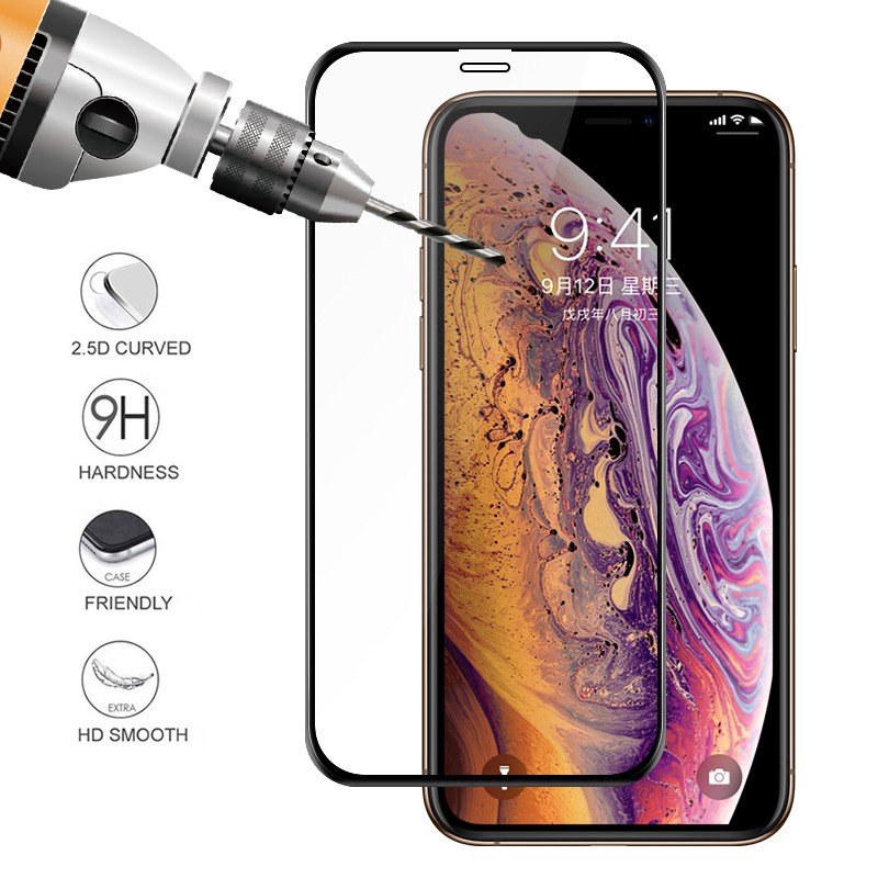 Kính cường lực bảo vệ toàn màn hình điện thoại 2.5D cho IPHONE 11 PRO MAX X XR XS MAX 8 7 6S 6 PLUS