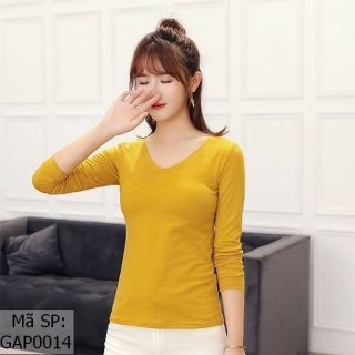 Áo thun cổ tim dài tay