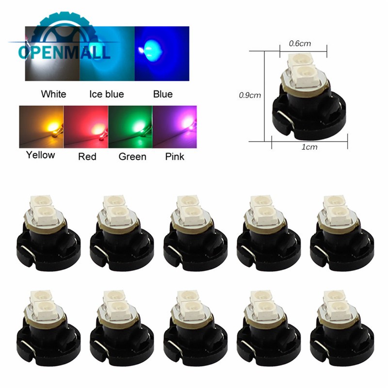 Bộ 10 đèn led ô tô t4 2smd bảng bảng đồng hồ hồ xe hơi