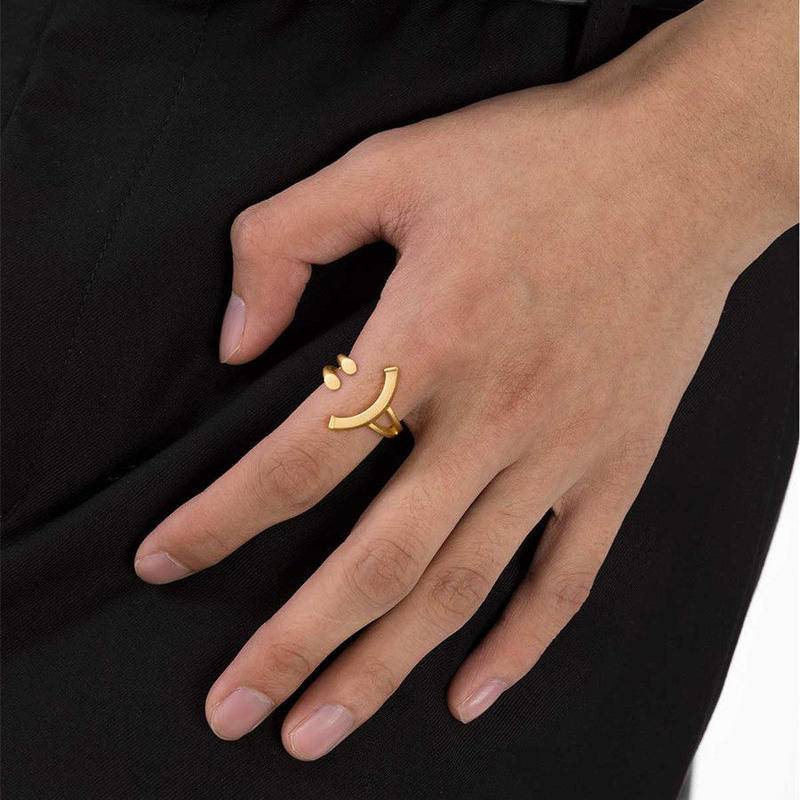 Nhẫn nam nữ couple Mouhooland bạc 925 hình mặt cười