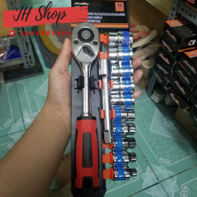 Bộ tuýp 12 chi tiết cần tự động vuông nhanh hàng cao cấp taiwan