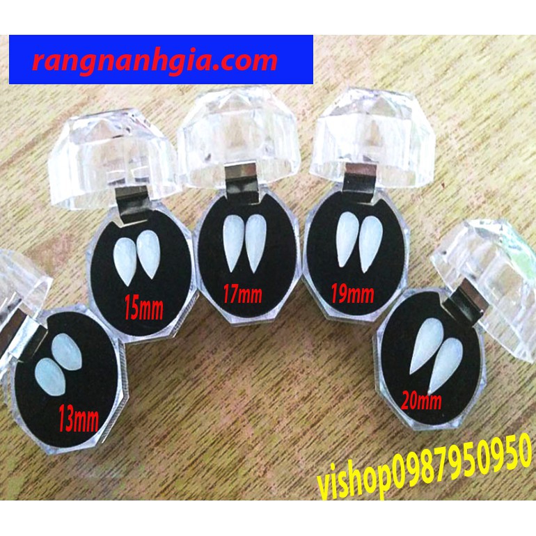 Răng khểnh răng nanh giả hoá trang cao cấp 11nn,13mm,15mm,17mm,19mm keo dán răng nanh răng khểnh giả