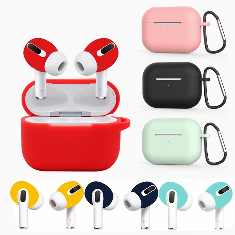 Vỏ bảo vệ hộp sạc tai nghe Bluetooth Airpods Pro 3 trong 1 chống trượt kèm móc treo siêu mỏng