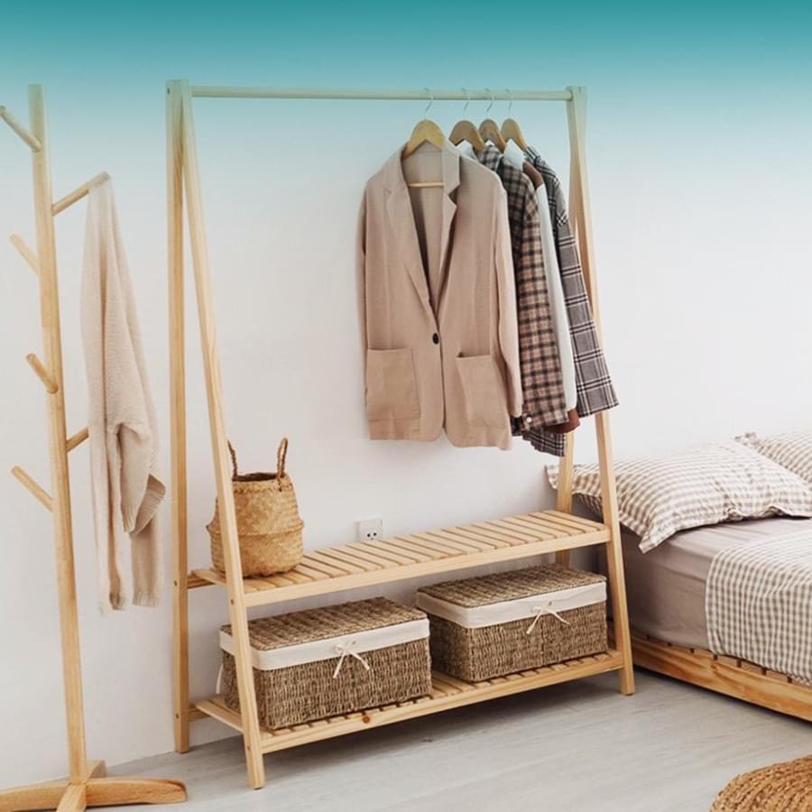 [𝗖𝗼̛̃ 𝗟𝗼̛́𝗻] Kệ treo đồ chữ A 2 tầng (dài 100cm) gỗ thông Newzealand cao cấp, giá quần áo decor  PUCA kiểu Hàn Cao Cấp | BigBuy360 - bigbuy360.vn