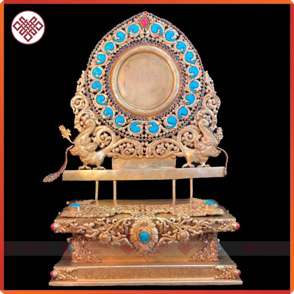 Tượng Tara Trắng Mật Tông  Nepal Cẩn Đá 33Cm
