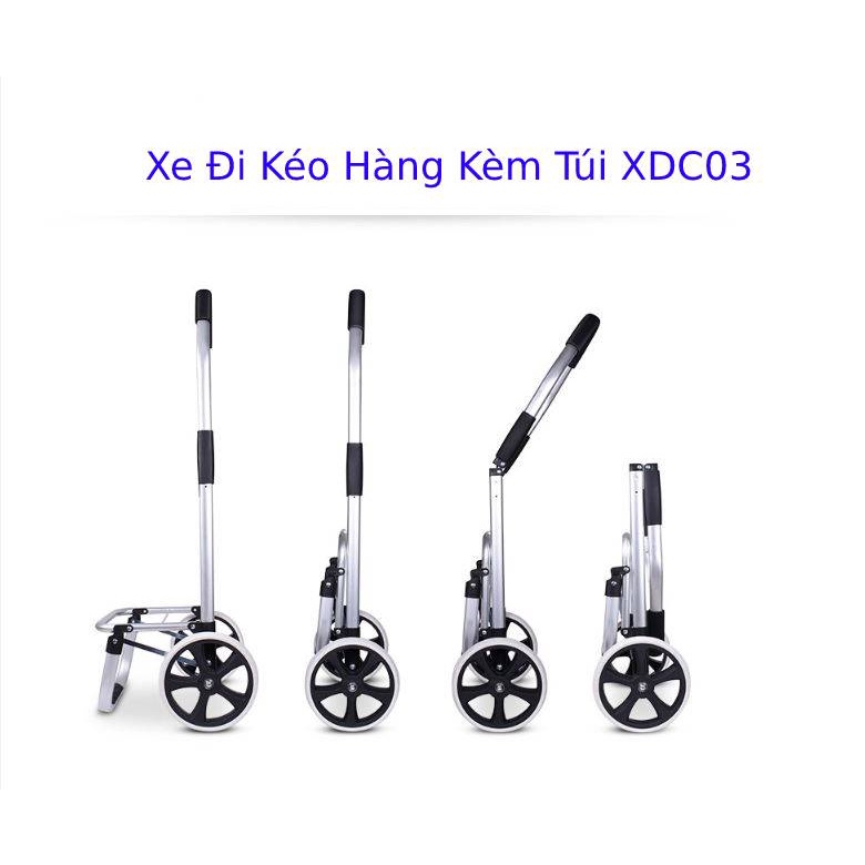 Xe Kéo Hàng Có Túi Leo Cầu Thang XDC03 mới