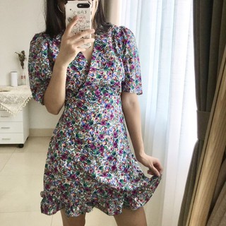 Váy hoa retro Pháp ảnh thật shop tự chụp
