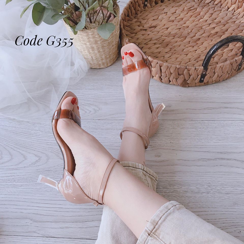 Sandal gót nhọn đơn giản Today Style da mềm 5p G355