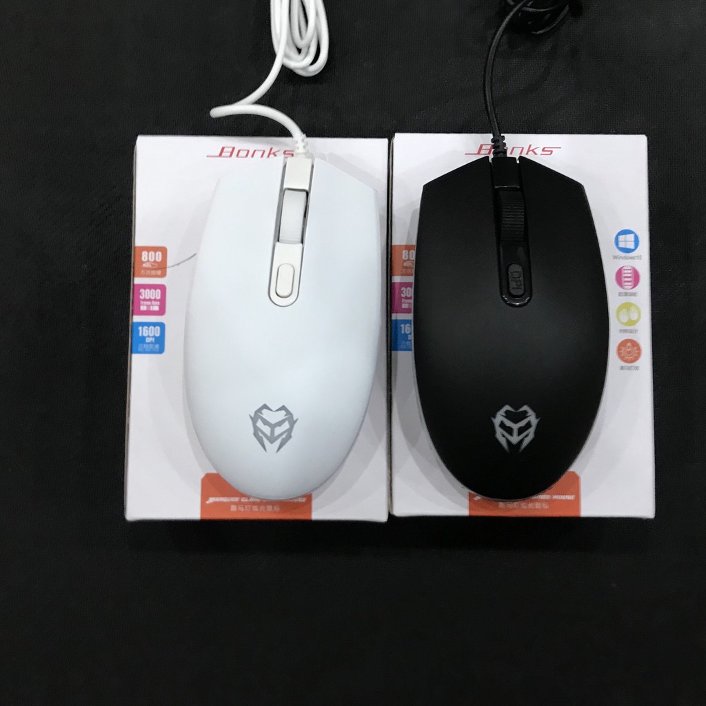 [ FREE SHIP ĐƠN 99K ] Chuột Gaming BONKS M1 Black - White Siêu Bền | WebRaoVat - webraovat.net.vn