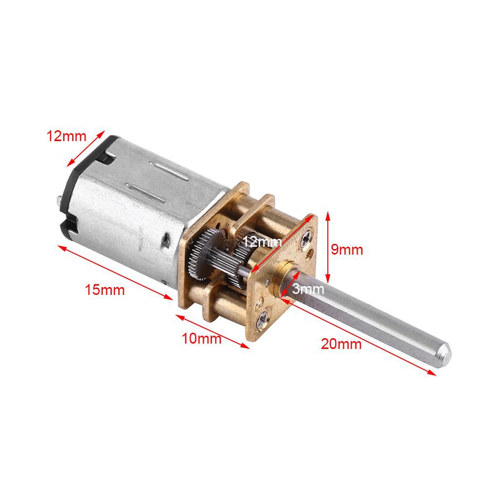 Động cơ bánh răng DC 12V tốc độ 100RPM/ 200RPM/ 2000RPM tùy chọn