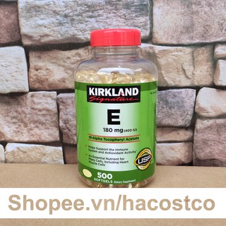 Viên Uống Vitamin E 400 IU 500 Viên Kirkland Của Mỹ - Đẹp Da Làm Chậm Lão Hóa ND