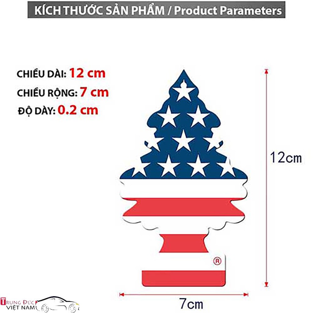 Cây Thông Thơm Little Tree True North Khử Mùi Ô Tô Với Hương Thơm Tự Nhiên, Dịu Nhẹ - Trung Đức VN