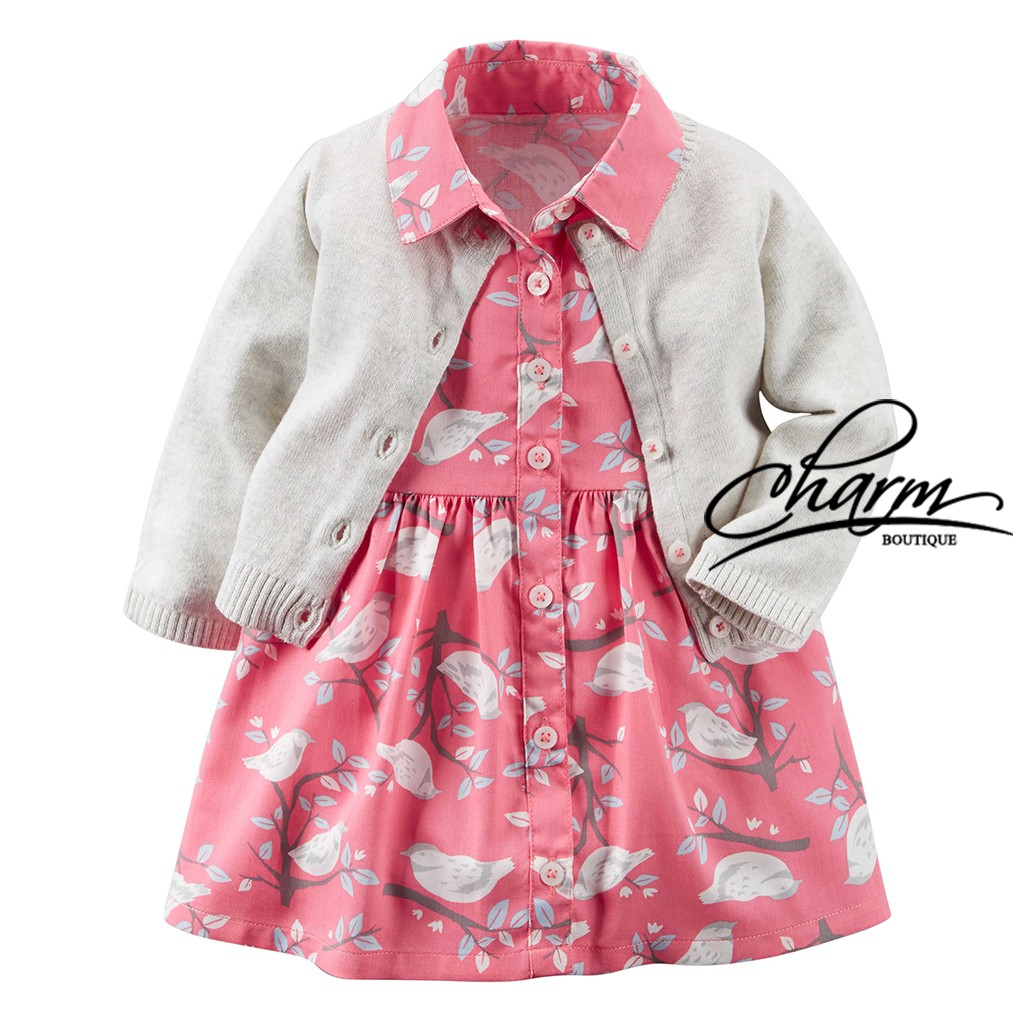 Váy Cho Bé Gái, Đầm Bé Gái Thun CARTER'S Chính Hãng