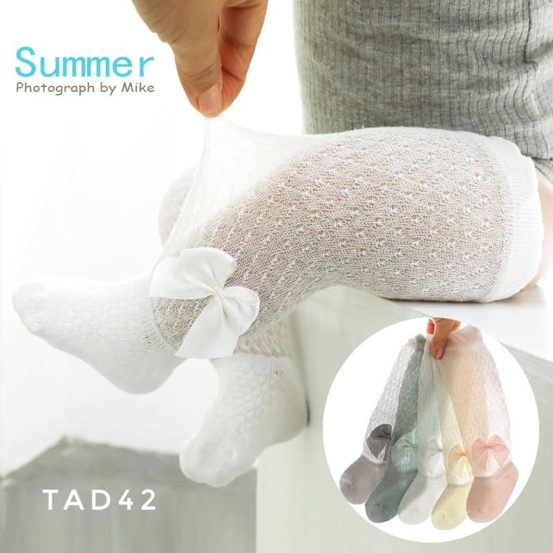 Tất lưới đùi đính nơ bắp chân cho bé TAD42