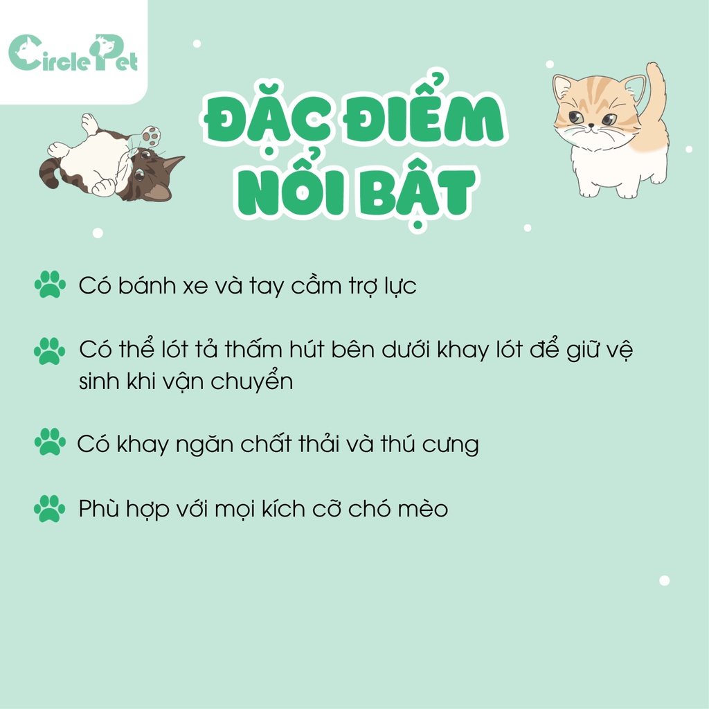 Lồng Vận Chuyển Chó Mèo JCB Nhựa Cao Cấp Chốt Chắc Chắn Dễ Dàng Tháo Lắp Size Lớn - Circle Pet