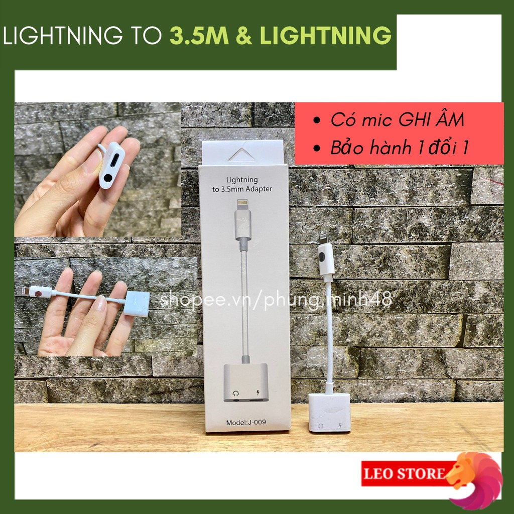 Cáp chuyển đổi iphone/lightning sang tai nghe 3.5 và sạc lightning - Jack chuyển đổi tai nghe Iphone vừa sạc vừa nghe