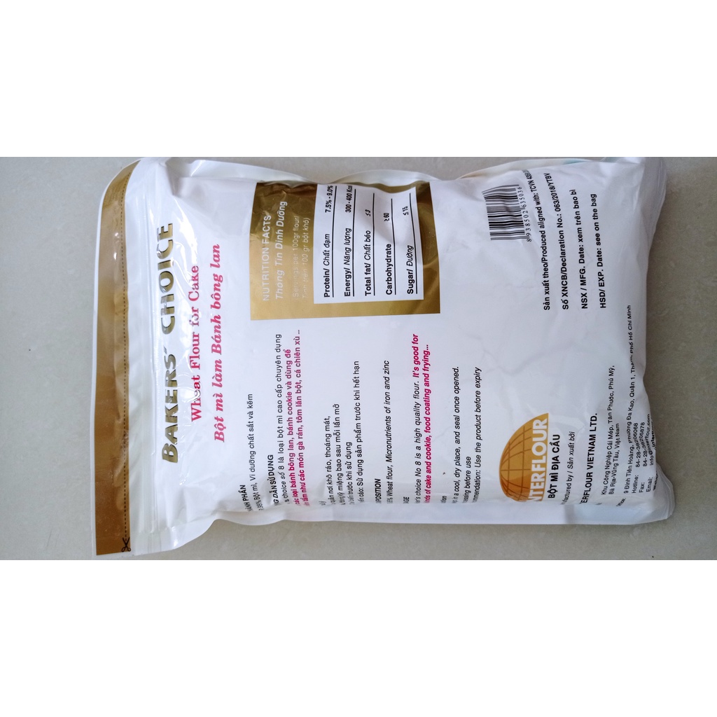 Bột mì Bakers Choice số 8  làm bánh Bông lan, cookies...