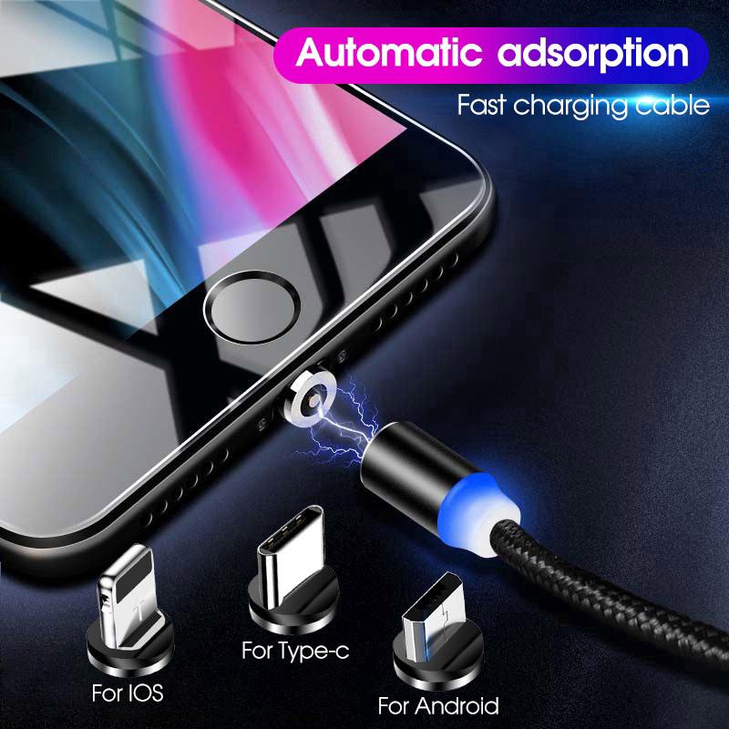 Đầu cáp sạc USB từ tính với đầu Type-C Lightning Micro USB chất lượng cao cho iOS Android