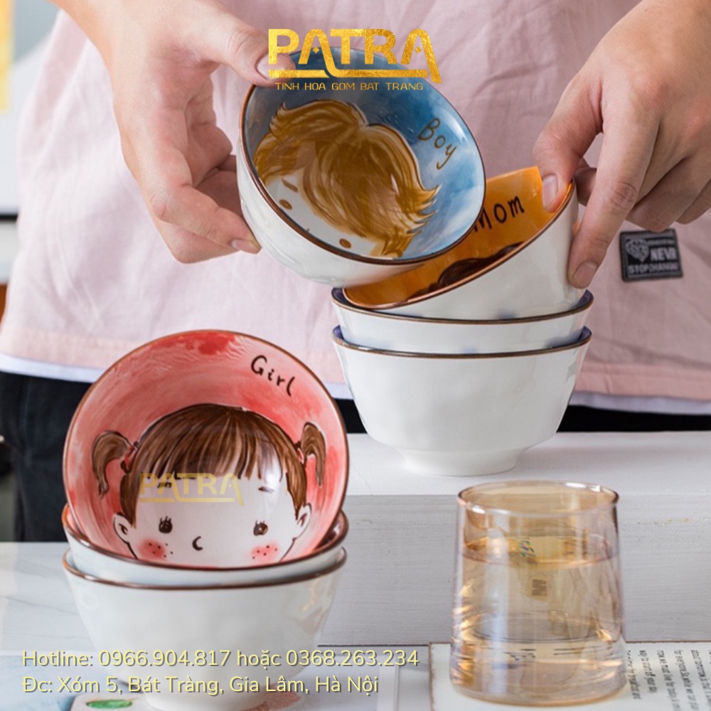 Bộ chén bát ăn cơm gia đình việt - gốm sứ decor dễ thương dành cho cả nhà