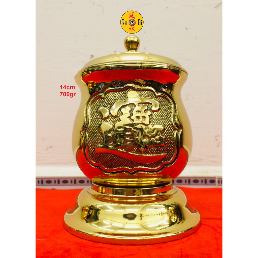Đài nước trà - Ly có nắp 14cm - Vật Phẩm Đồng Vĩnh Tiến Chất Lượng Cao