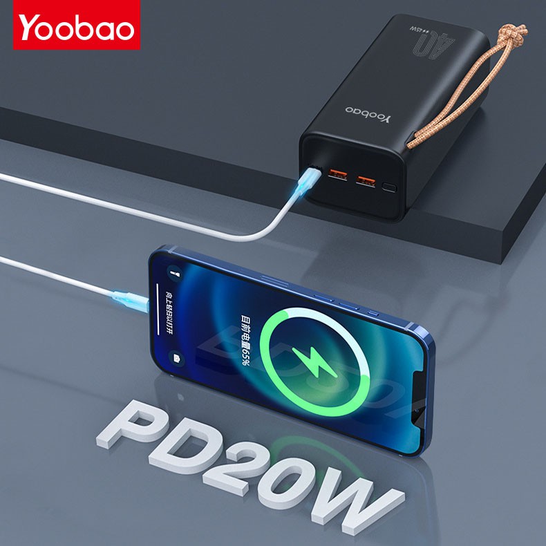 [ Chính hãng ] Pin sạc dự phòng Yoobao H40, dung lượng 40000mAh, công suất 45W sạc nhanh  điện thoại , macbook, laptop