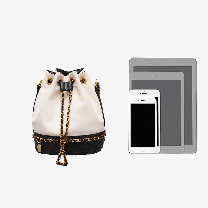 Túi Bucket đeo chéo nữ dây xích, túi khóa rút sang chảnh dễ thương