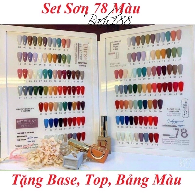 Sét Sơn Gel 78 Màu Cr [ TẶNG BẢNG MÀU,BASE,TOP HÃNG ]