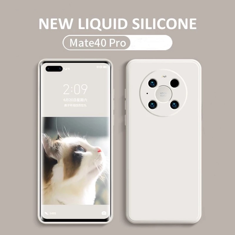 Ốp điện thoại dẻo màu trơn cạnh vuông cho Huawei Mate 40 Lite 30 20 Pro Plus