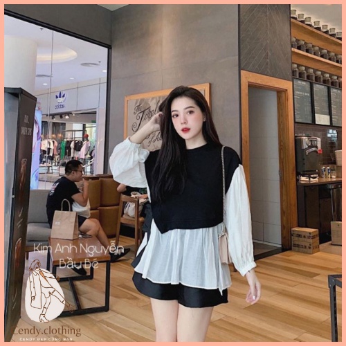 [Hàng Cao Cấp Loại 1 + Video Thật]  - Áo BabyDoll Nơ Eo Phong Cách Bánh Bèo CendyClothing - CD059