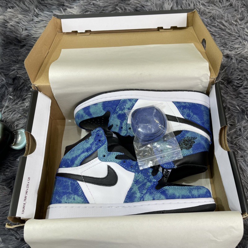 g cao cổ tie dye trắng xanh đẹp rụng rời (ảnh thật + full box)