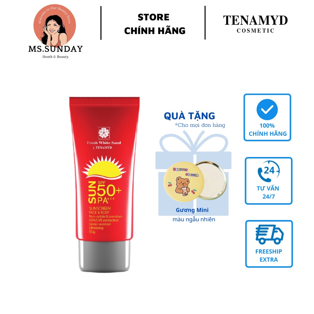 Kem siêu chống nắng, dưỡng trắng da SPF 50+/PA+++ - Tenamyd- SUNSCREEN SPF 50+/ PA+++