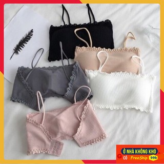 Áo bra nữ quây 2 dây 💖FREESHIP💖 phối ren cực xinh 636(có móc cài quai trong)