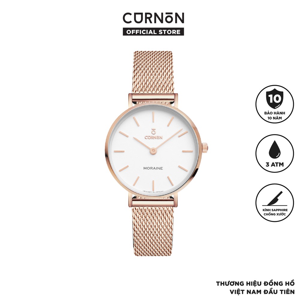 Đồng Hồ Nữ Curnon Moraine Desire Dây Kim Loại Chính Hãng Thiết Kế Mặt Nhỏ Thời Trang