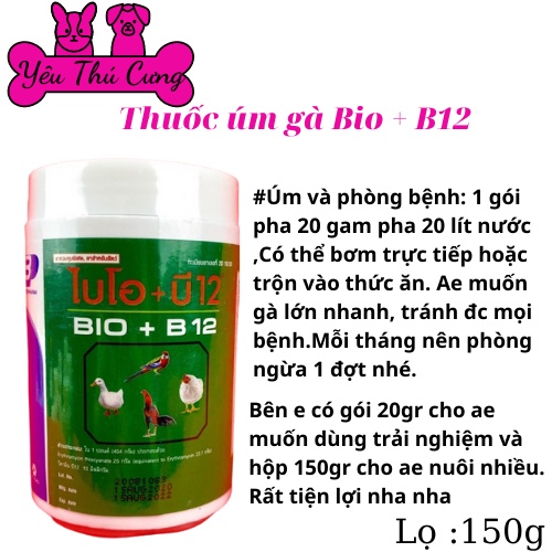 BIO B12 ÚM GÀ CON PHÒNG NGỪA TỔNG HỢP-YÊU THÚ CƯNG