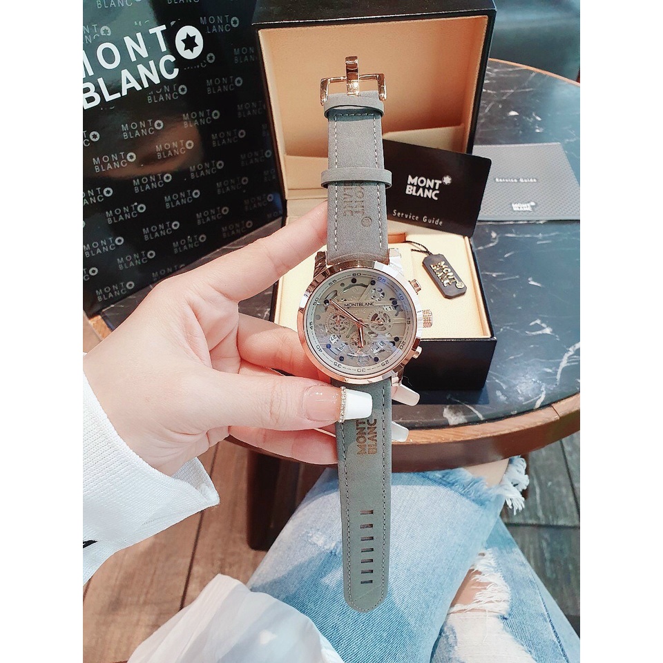 ĐỒNG HỒ NAM MONTBLANC MB10 CHRONOGRAPH , DÂY DA LỘN , SIZE 44MM