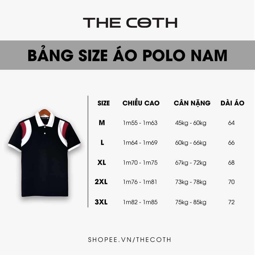 Áo Polo Nam Hàng Hiệu Chất Cotton cao cấp mát mẻ, thiết kế phối màu cực đẹp Thương hiệu THE COTH PL1M1024